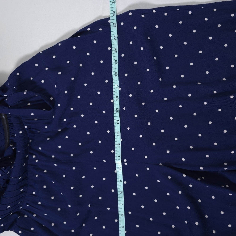 Madewell Pintuck Cami Wide Leg Jumpsuit in Polka Dot Navy Blue Size 4P - Picture 8 of 11